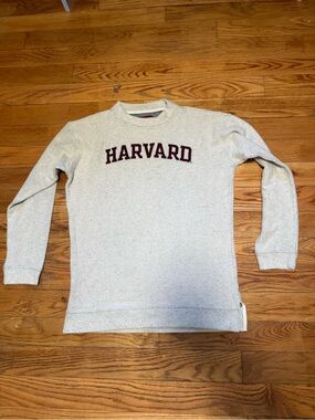 Harvard Crewneck Sweatshirt in Cream with Maroon Lettering